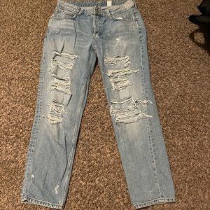 Pants are comfortable, not worn, and their boyfriend jeans.